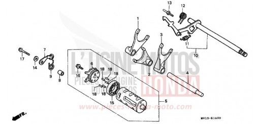 GEARSHIFT DRUM XRV750M de 1991